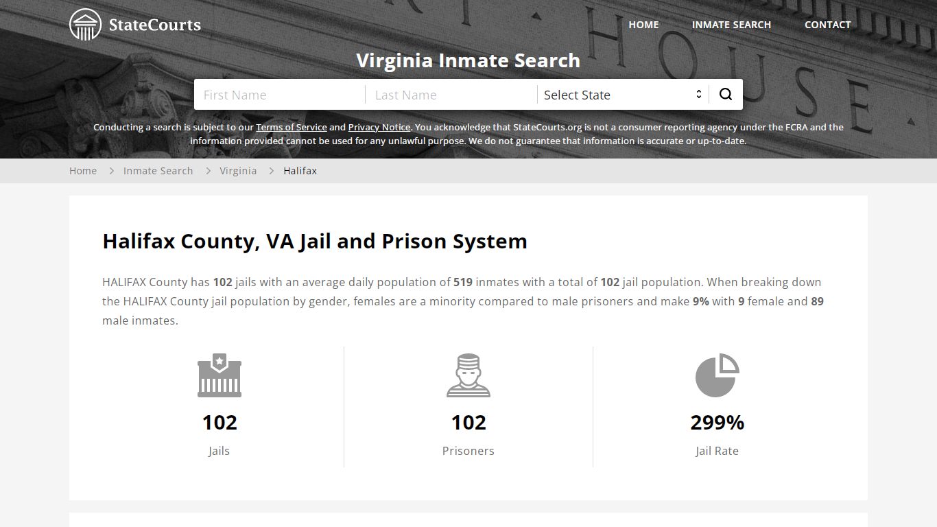 Halifax County, VA Inmate Search - StateCourts