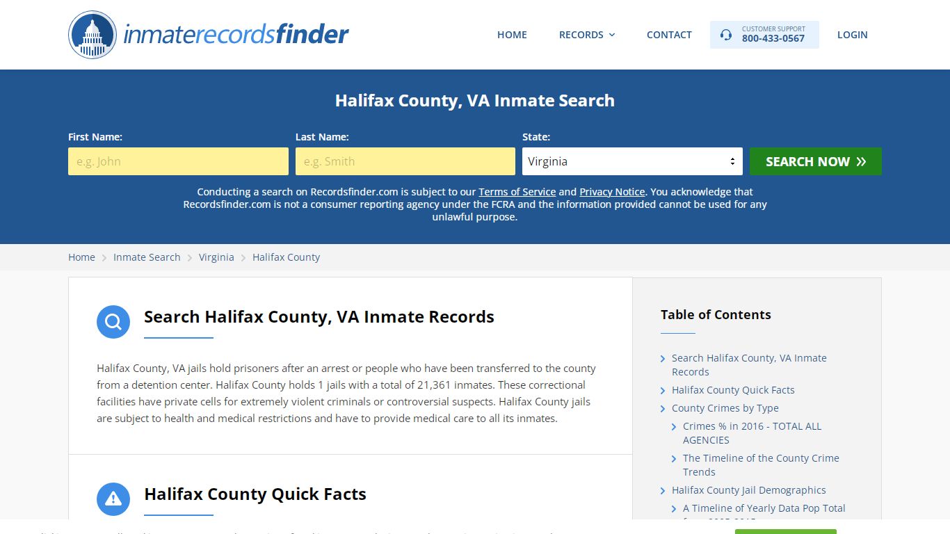 Halifax County, VA Inmate Lookup & Jail Records Online